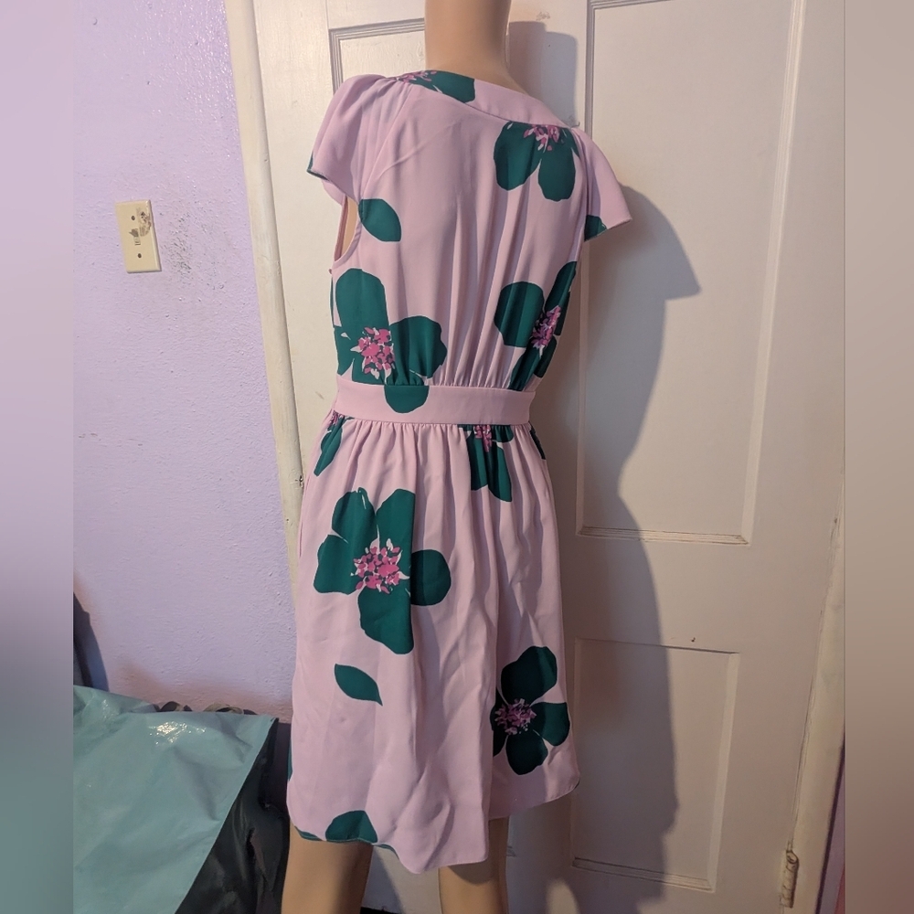 Kate Spade Ruffled Floral Midi Dress - Pink and Green - Picture 4 of 5